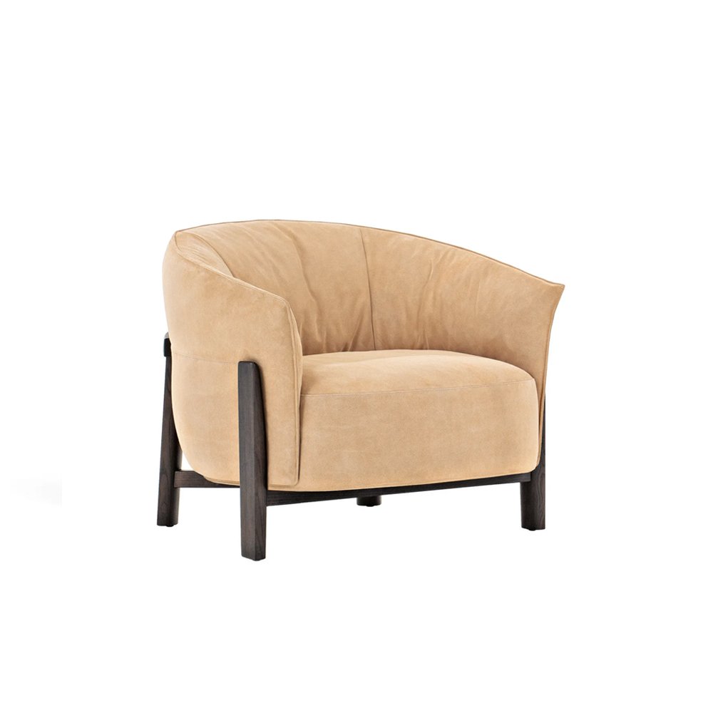 Fabric armchair with armrests - Görsel 3