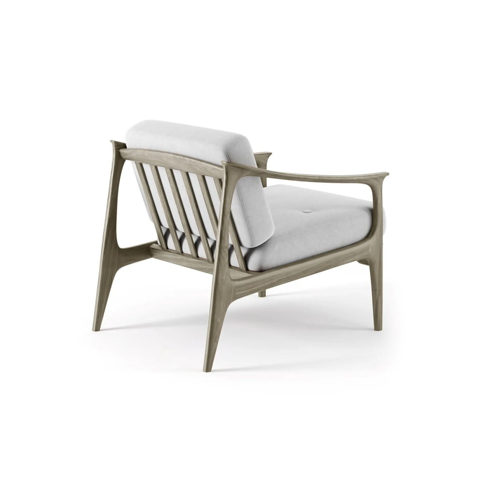 Fabric armchair with armrests - Görsel 2